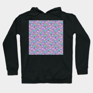 Cute Flamingos in Tropical Paradise - Pastel Violet Hoodie